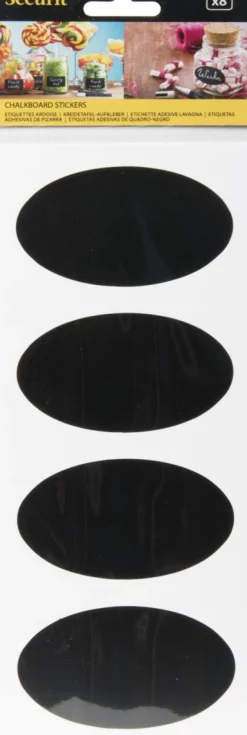 SECURIT Ardoise adhésive ovale noir 8,5x8,5 cm (8 pièces) Clearance
