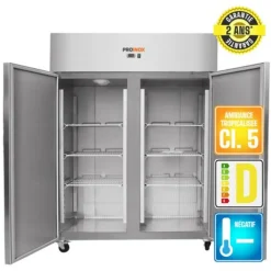 Armoire de congélation 2 portes froid négatif 1400 L 3 niveaux - PROINOX Outlet