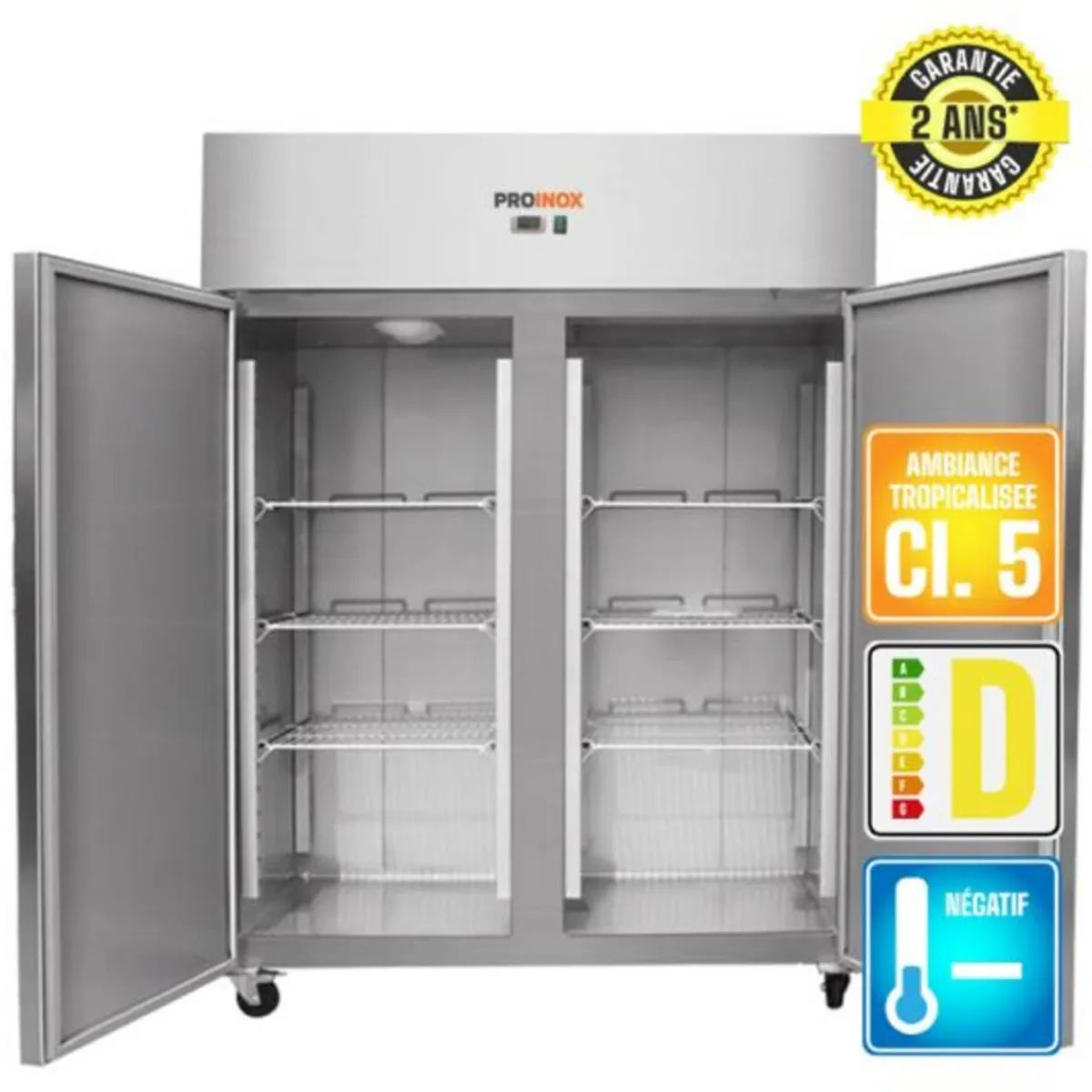 Armoire de congélation 2 portes froid négatif 1400 L 3 niveaux - PROINOX Outlet