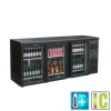 PROINOX Arrière bar 3 portes vitrées noir 537 L 6 grilles New