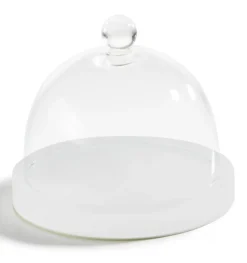 MEALPLAK Assiette avec cloche rond blanc résine Nacryl® Ø 15 cm Hot