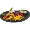 APS Assiette avec ramequin mélamine noir 30x25x2,5 cm Nero Sale