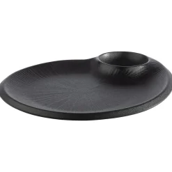 APS Assiette avec ramequin mélamine noir 30x25x2,5 cm Nero Sale