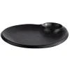 Assiette avec ramequin mélamine noir 24x20x2,5 cm Nero - APS Hot