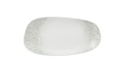 Assiette beige porcelaine 30x15 cm Butterfly - DUDSON New