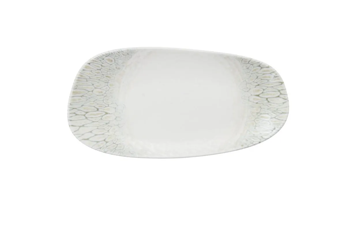 Assiette beige porcelaine 30x15 cm Butterfly - DUDSON New