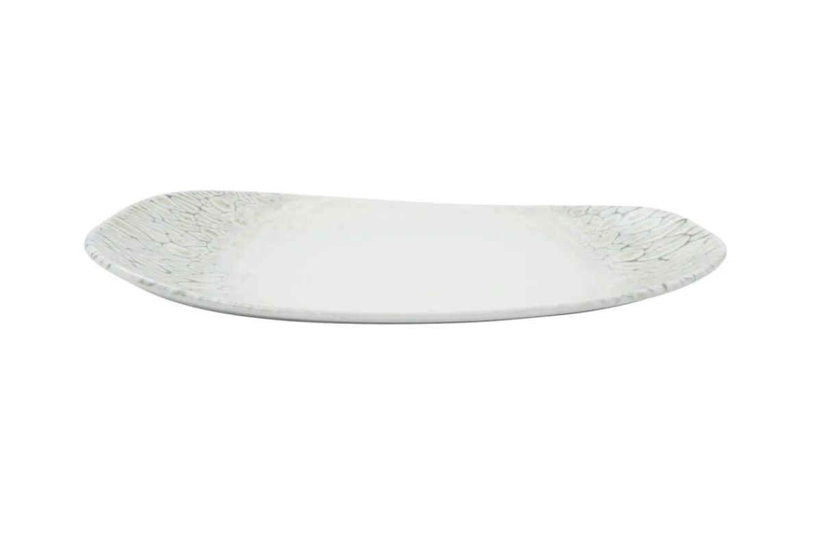 Assiette beige porcelaine 30x15 cm Butterfly - DUDSON New