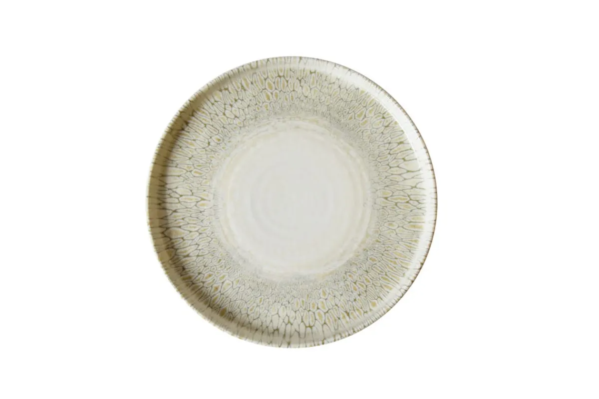 Assiette à bord droit beige porcelaine vitrifiée Ø 26 cm Butterfly - DUDSON New