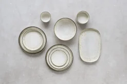 PRO.MUNDI Assiette à bord droit ovale beige porcelaine 34x22 cm Lunéa Outlet