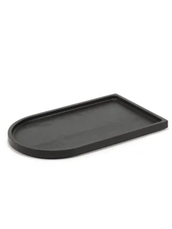 Assiette à bord droit rectangulaire ébène bois 45 cm La Mère - SERAX