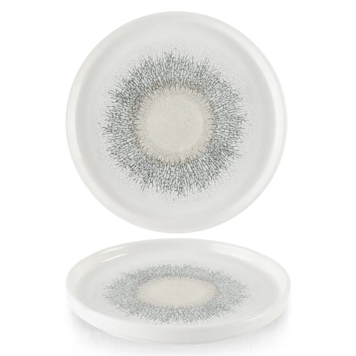 Assiette à bord droit rond Agate grey porcelaine vitrifiée Ø 26 cm Fusion - CHURCHILL Outlet