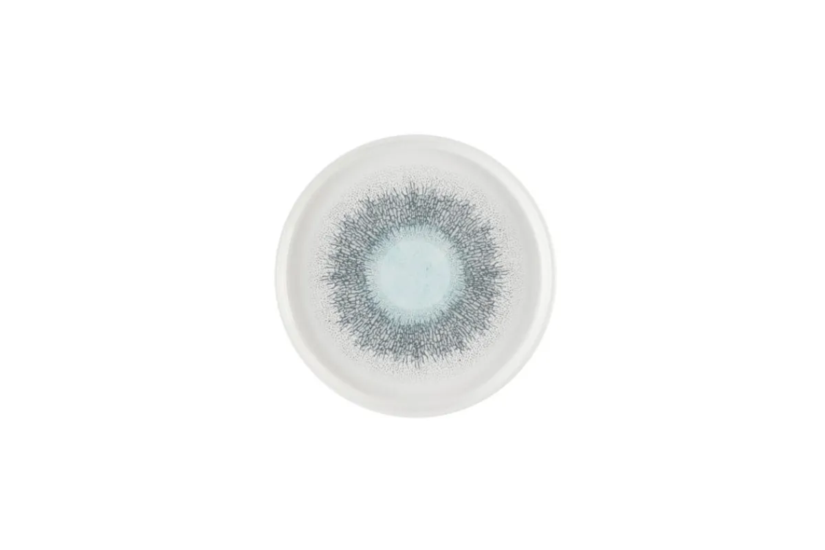 Assiette à bord droit rond Aquamarine porcelaine vitrifiée Ø 21 cm Fusion - CHURCHILL Online