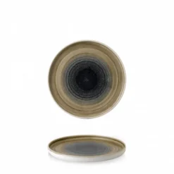 CHURCHILL Assiette à bord droit rond aqueous bayou porcelaine vitrifiée Ø 21 cm Stonecast Aquaeous
