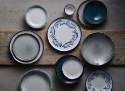 DUDSON Assiette à bord droit rond blanc porcelaine vitrifiée Ø 21 cm Harvest Mediterranean Discount