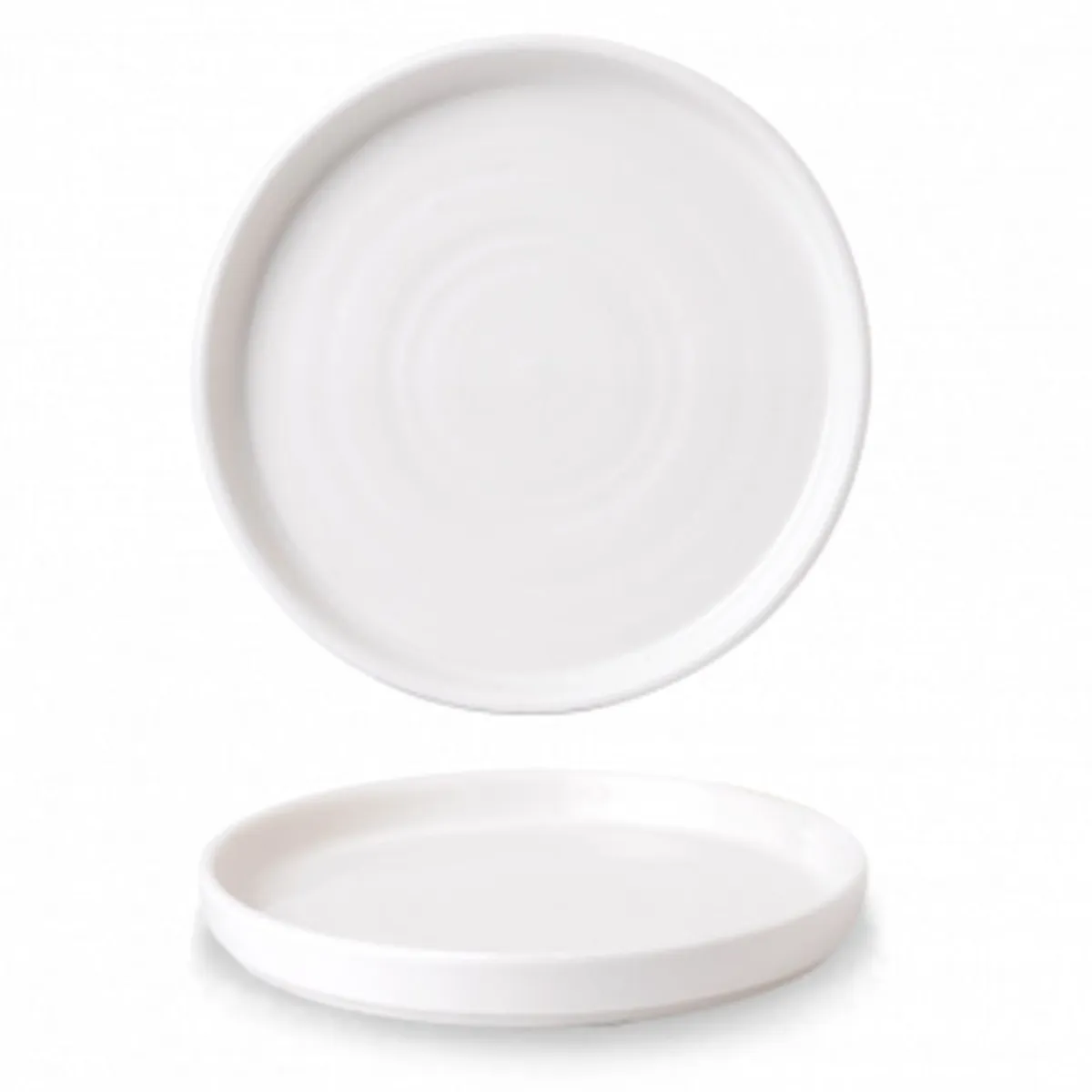 Assiette à bord droit rond blanc porcelaine vitrifiée Ø 26 cm Vellum - CHURCHILL New