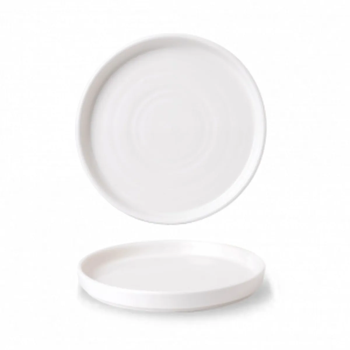 CHURCHILL Assiette à bord droit rond blanc porcelaine vitrifiée Ø 21 cm Vellum Best