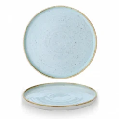 Assiette à bord droit rond bleu porcelaine vitrifiée Ø 26 cm Stonecast Duck Egg - CHURCHILL Clearance