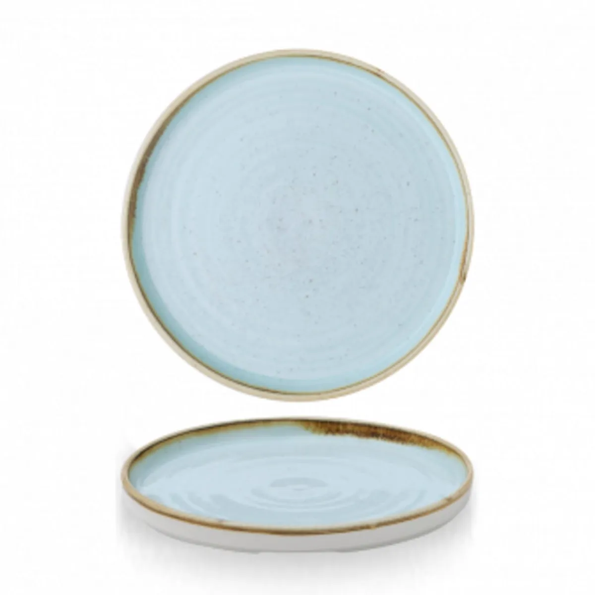 CHURCHILL Assiette à bord droit rond bleu porcelaine vitrifiée Ø 21 cm Stonecast Duck Egg Sale