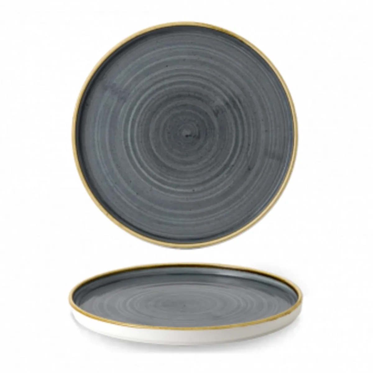 CHURCHILL Assiette à bord droit rond blueberry porcelaine vitrifiée Ø 26 cm Stonecast Best