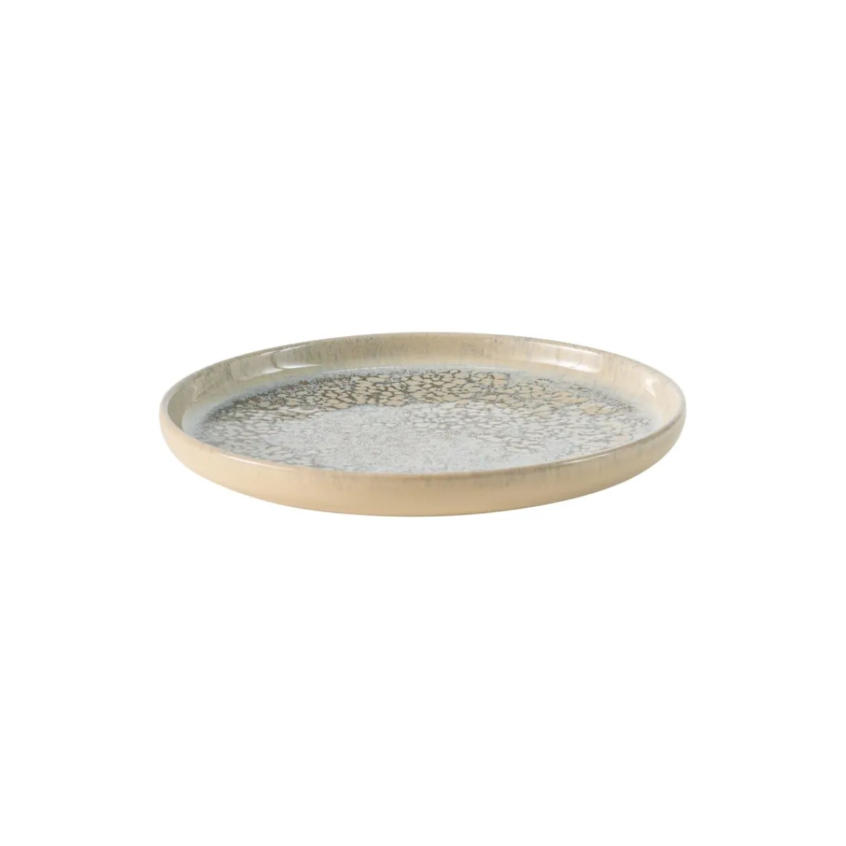 Assiette à bord droit rond gris grès émaillé Ø 22 cm Tropic - ACCOLADE Outlet