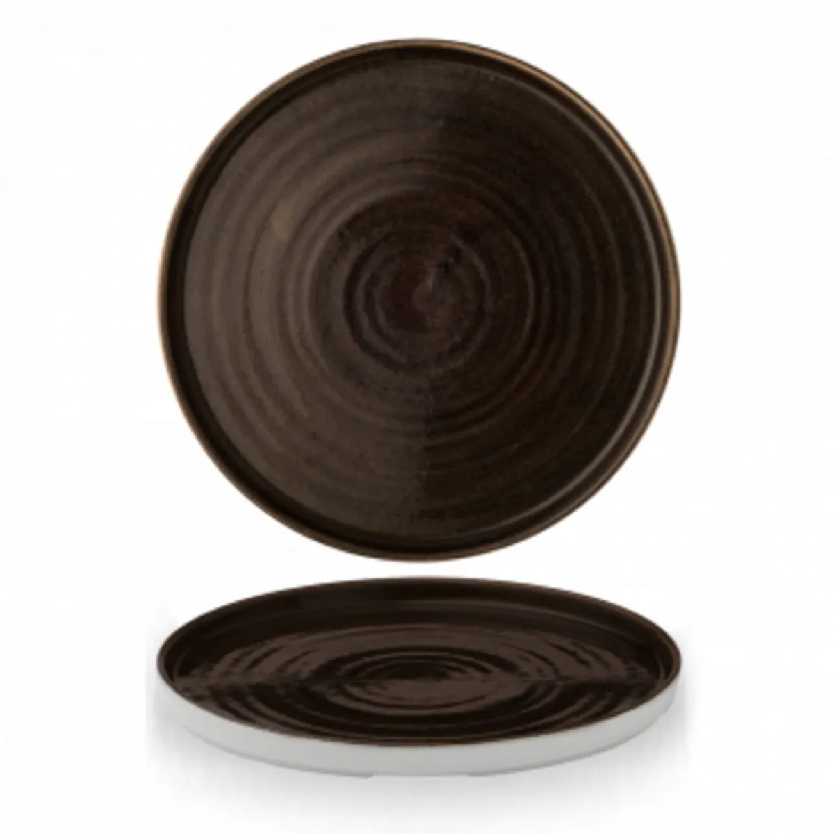 CHURCHILL Assiette à bord droit rond iron black porcelaine vitrifiée Ø 26 cm 22,9 cm Stonecast Patina Sale