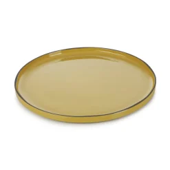 Assiette à bord droit rond jaune porcelaine culinaire Ø 33 cm  Caractère - REVOL