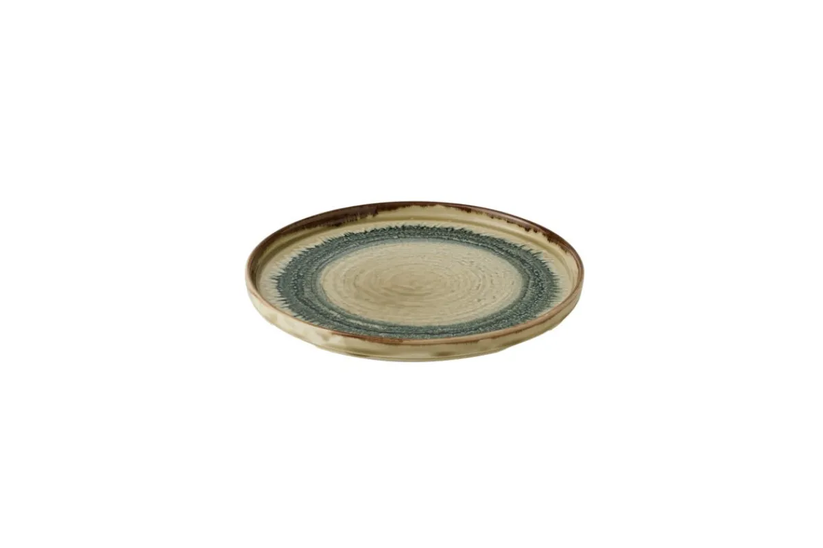 Assiette à bord droit rond Linen porcelaine vitrifiée Ø 26 cm Flare - DUDSON Outlet