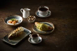 DUDSON Assiette à bord droit rond Linen porcelaine vitrifiée Ø 21 cm Flare Discount