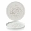 CHURCHILL Assiette à bord droit rond marron porcelaine vitrifiée Ø 26 cm Kintsugi Agate Grey