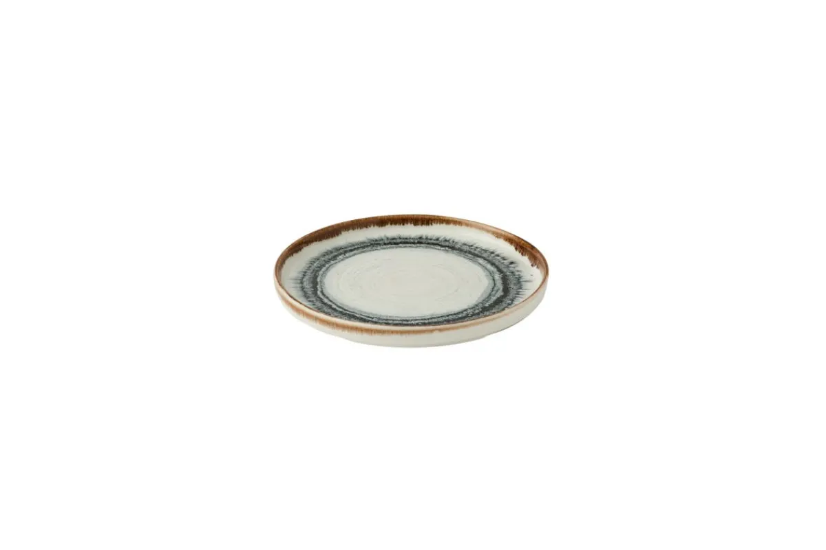 DUDSON Assiette à bord droit rond Natural porcelaine vitrifiée Ø 21 cm Flare Outlet