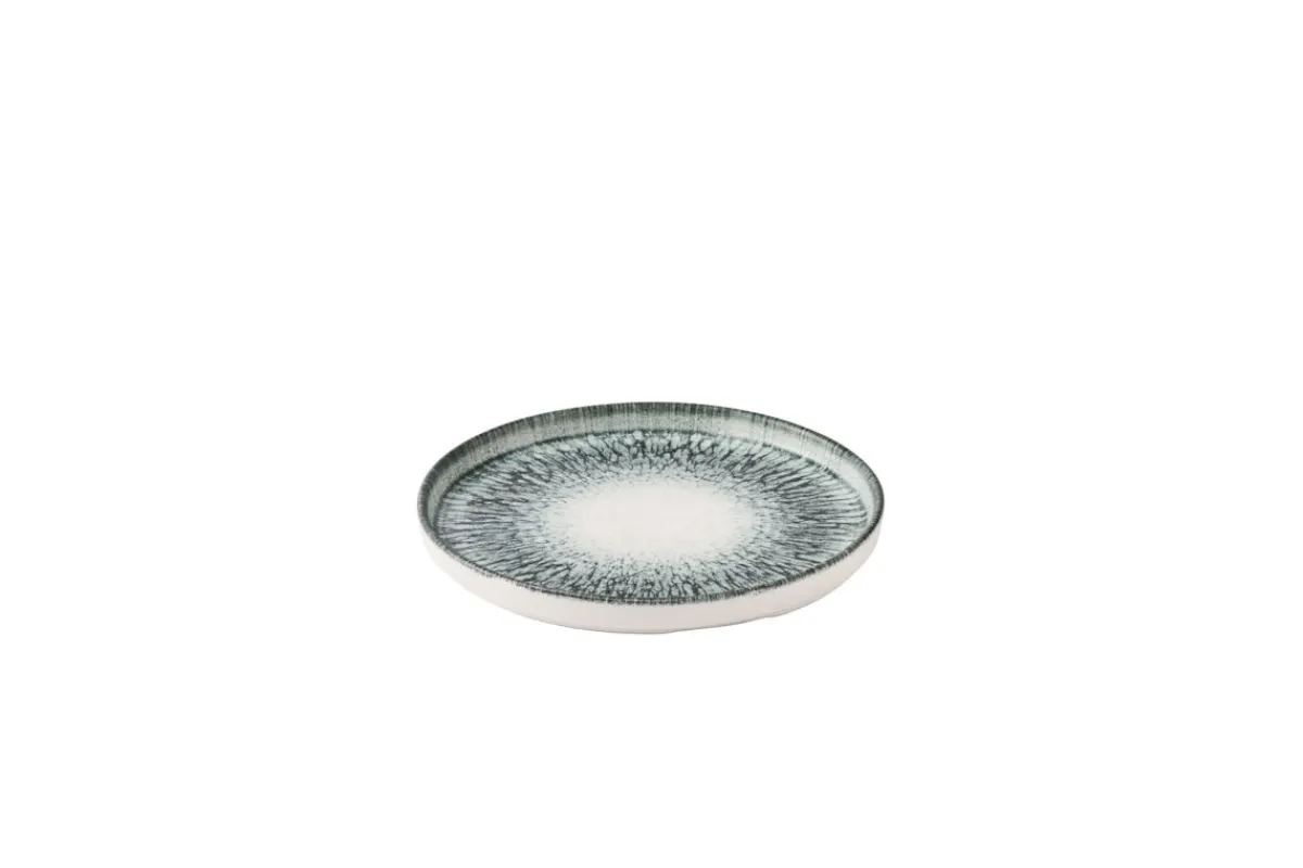 Assiette à bord droit rond noir porcelaine vitrifiée Ø 21 cm Inked Lume - CHURCHILL Best