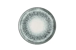 Assiette à bord droit rond noir porcelaine vitrifiée Ø 26 cm Inked Lume - CHURCHILL Outlet