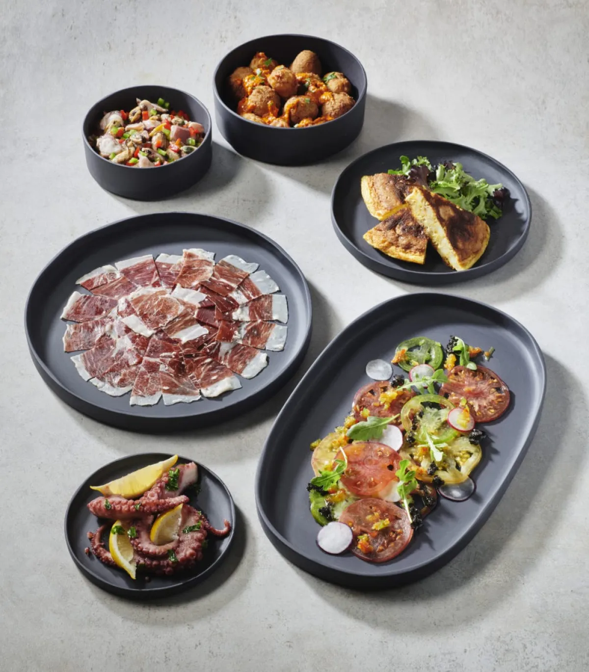 Assiette à bord droit rond noir porcelaine culinaire Ø 17 cm Caractère - REVOL Hot