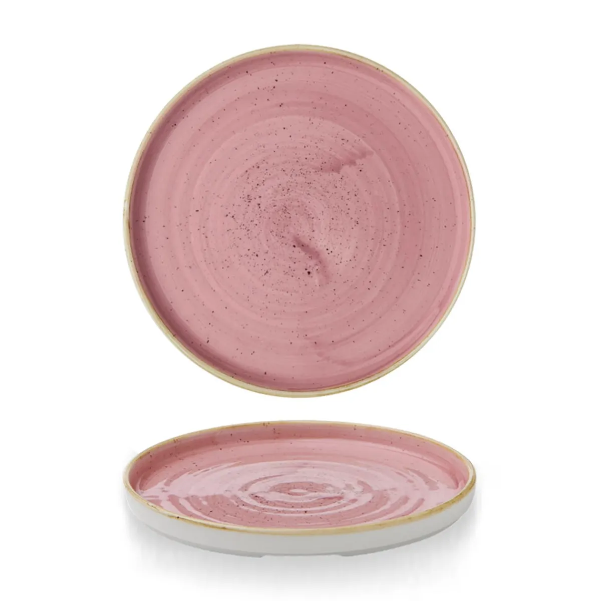 Assiette à bord droit rond Petal Pink porcelaine vitrifiée Ø 26 cm Stonecast Petal - CHURCHILL Online