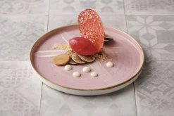 Assiette à bord droit rond Petal Pink porcelaine vitrifiée Ø 21 cm Stonecast Petal - CHURCHILL Online