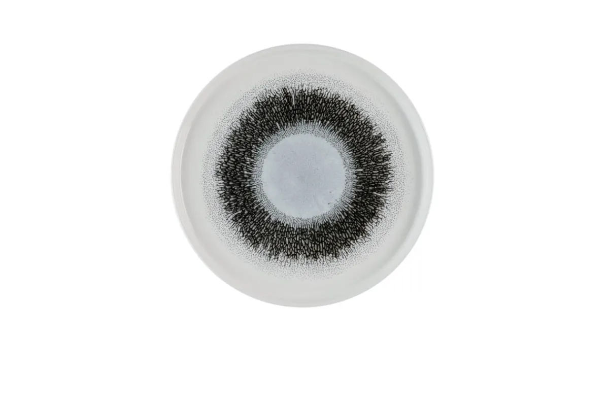 Assiette à bord droit rond Quartz Black porcelaine vitrifiée Ø 26 cm Fusion - CHURCHILL Outlet