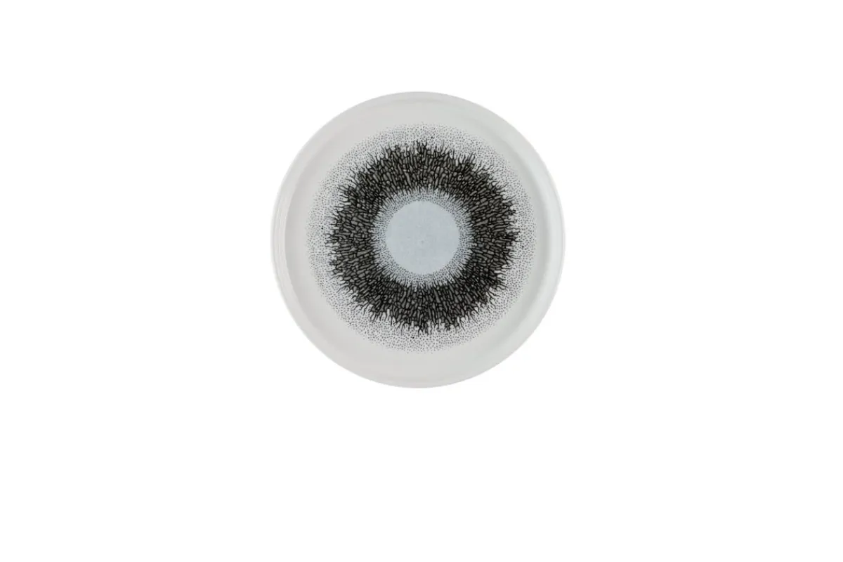 Assiette à bord droit rond Quartz Black porcelaine vitrifiée Ø 21 cm Fusion - CHURCHILL Clearance