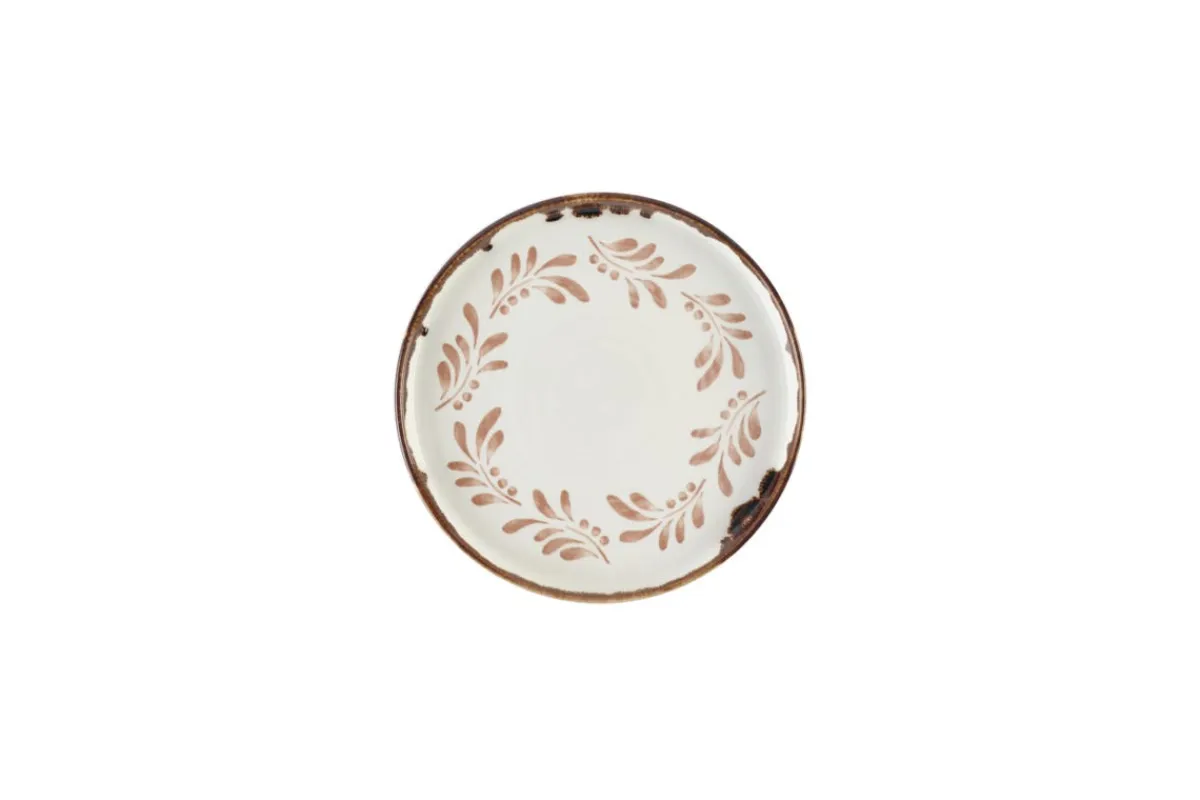 DUDSON Assiette à bord droit rond terracotta porcelaine vitrifiée Ø 21 cm Harvest Mediterranean Sale