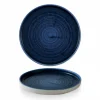 Assiette à bord droit rond ultramarine porcelaine vitrifiée Ø 26 cm Stonecast Plume - CHURCHILL Online