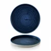 Assiette à bord droit rond ultramarine porcelaine vitrifiée Ø 21 cm Stonecast Plume - CHURCHILL Online
