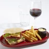 PRO.MUNDI Assiette à burger ovale rouge grès émaillé 29x14 cm Gres Couleur Outlet