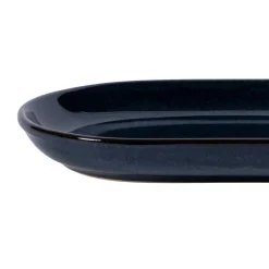 Assiette à burger rectangulaire bleu grès émaillé 29x14 cm Gres Couleur - PRO.MUNDI Discount