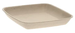 Assiette carrée bagasse beige 11x11x1,6 cm Oxstal (600 pièces) - PRO.MUNDI New
