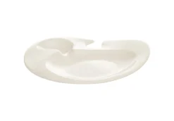 Assiette cocktail ovale ivoire porcelaine vitrifiée 22,7x18,6 cm Nabur - RAK New