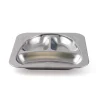 Assiette à 3 compartiments carré argent inox Ø 21 cm Inox - PLASTOREX Outlet