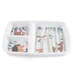 PLASTOREX Assiette à compartiments rectangulaire blanc mélamine 24,8x20,9 cm Hot