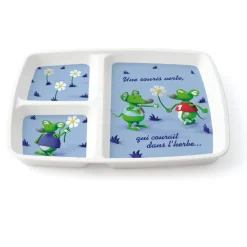 Assiette à compartiments rectangulaire blanc mélamine 24,8x20,9 cm Vaisselle Enfance - PLASTOREX Discount