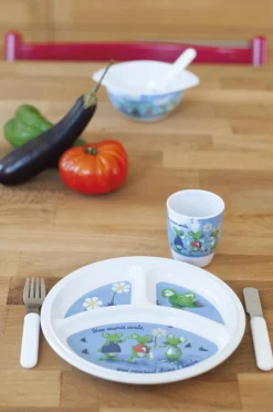 Assiette à compartiments rectangulaire blanc mélamine 24,8x20,9 cm Vaisselle Enfance - PLASTOREX Discount