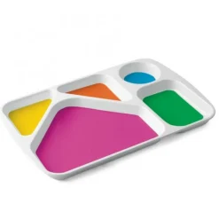 PLASTOREX Assiette à compartiments rectangulaire blanc mélamine 38x25 cm Vaisselle Enfance Best