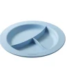 SAINT ROMAIN Assiette à 3 compartiments rond bleu ocean fibre végétale Ø 23,5 cm Liliroc Discount